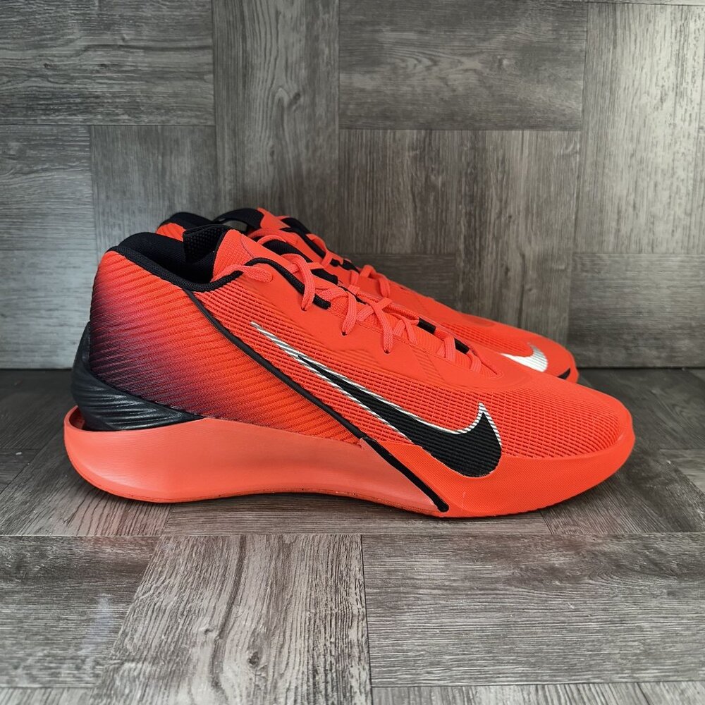 Nike Men's Bright Orange Athletic Sneakers with Black and White Swoosh